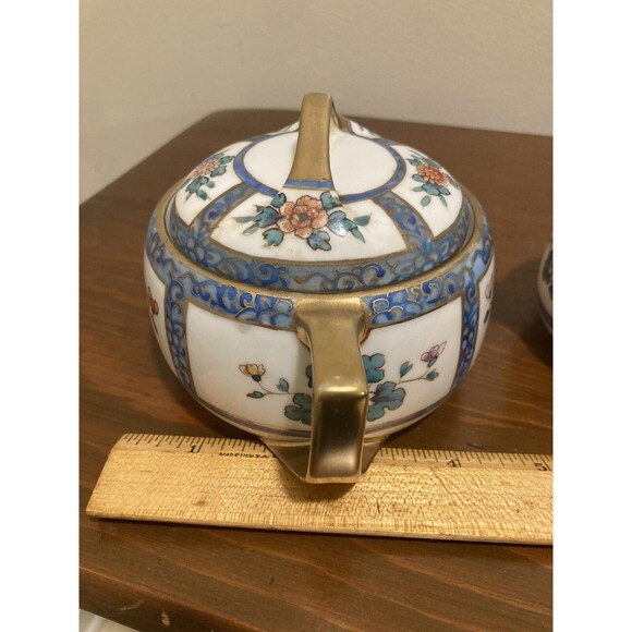 Vintage Nippon Hand Painted Floral Sugar & Creamer Set Floral - Picture 15 of 16